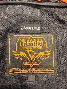 Milwaukee Leather Heavy Black Full Grain Leather Jacket with zip out liner